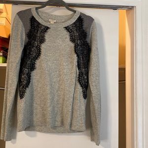 Jcrew gray w lace sweater